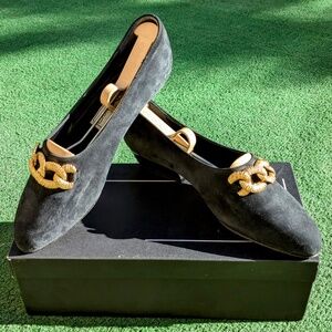 60's Vintage Italian Donn Adriana Blue Suede Slip-On Pumps Womens Sz 36.5 Shoes